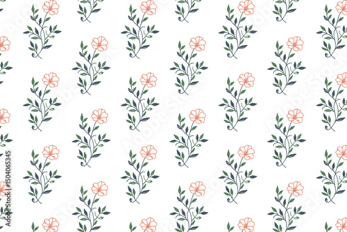 seamless one line flower, minimal textile pattern, abstract floral sketch, trendy cotton fabric, home wallpaper design

