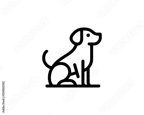 Line art dog logo for pet identity