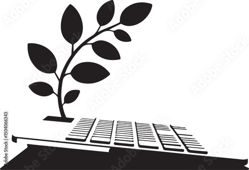 Black and White Illustration of a Tall Cocktail Glass