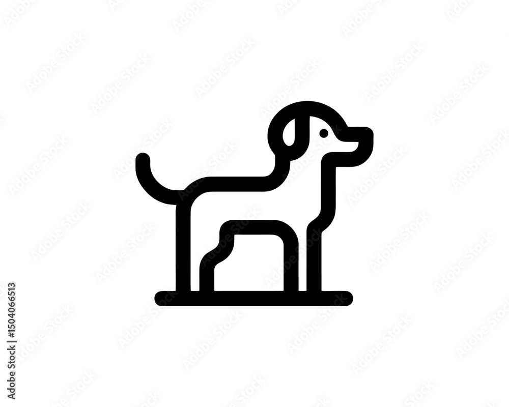 Dog illustration logo in smooth line style Dog illustration logo in smooth line style