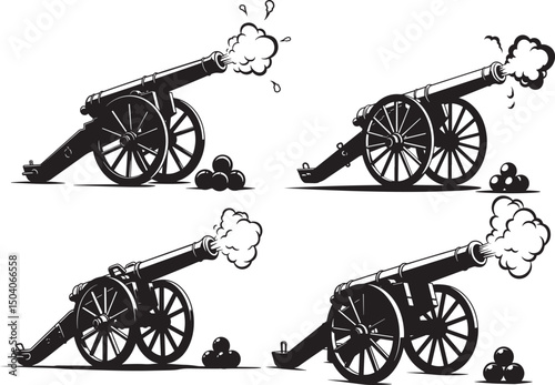 Cannon Icon Silhouette Vector Illustration