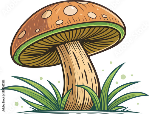 Isolated Mushroom Vector Illustration on White Background for Graphic Design Projects