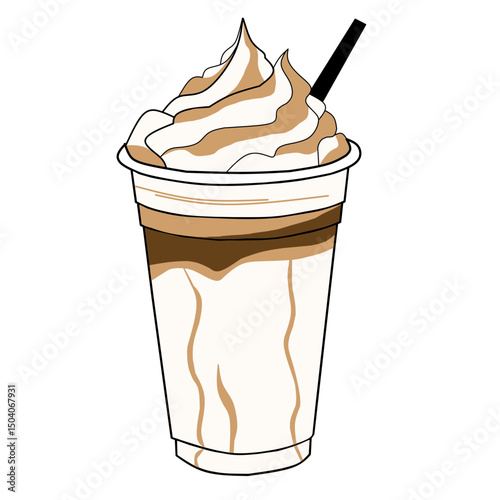 Frappe iced coffee  with whipped cream