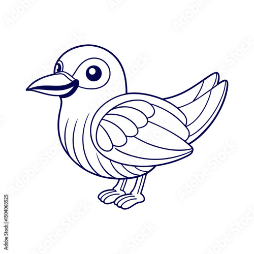 Arctic Tern Adult and Kids Coloring Page Vector