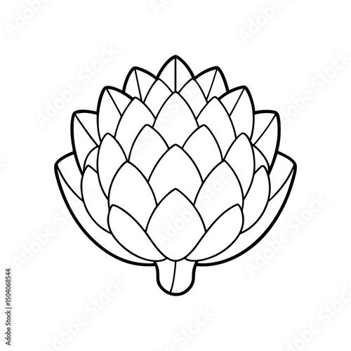 Artichoke Adult and Kids Coloring Page Vector