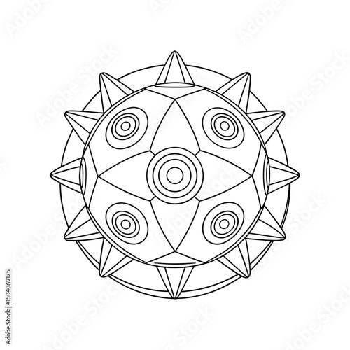 Energy Ball Adult and Kids Coloring Page Vector