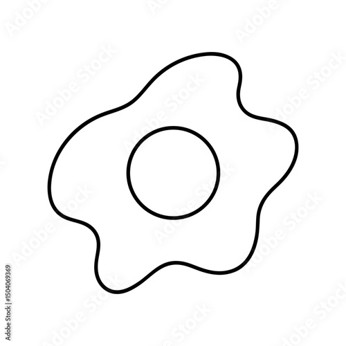Fried Egg Adult and Kids Coloring Page Vector