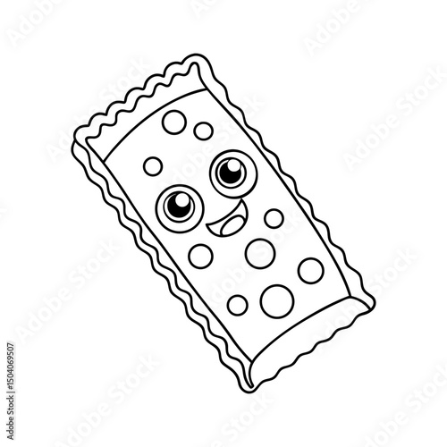 Granola Bar Adult and Kids Coloring Page Vector