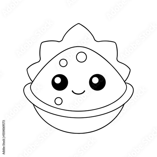 Hummus with Pita Adult and Kids Coloring Page Vector