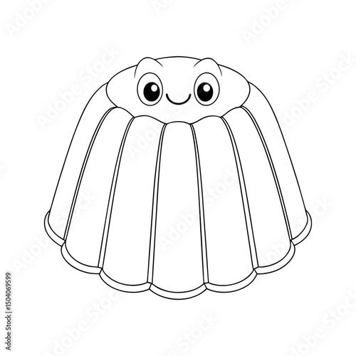 Jelly Mold Adult and Kids Coloring Page Vector