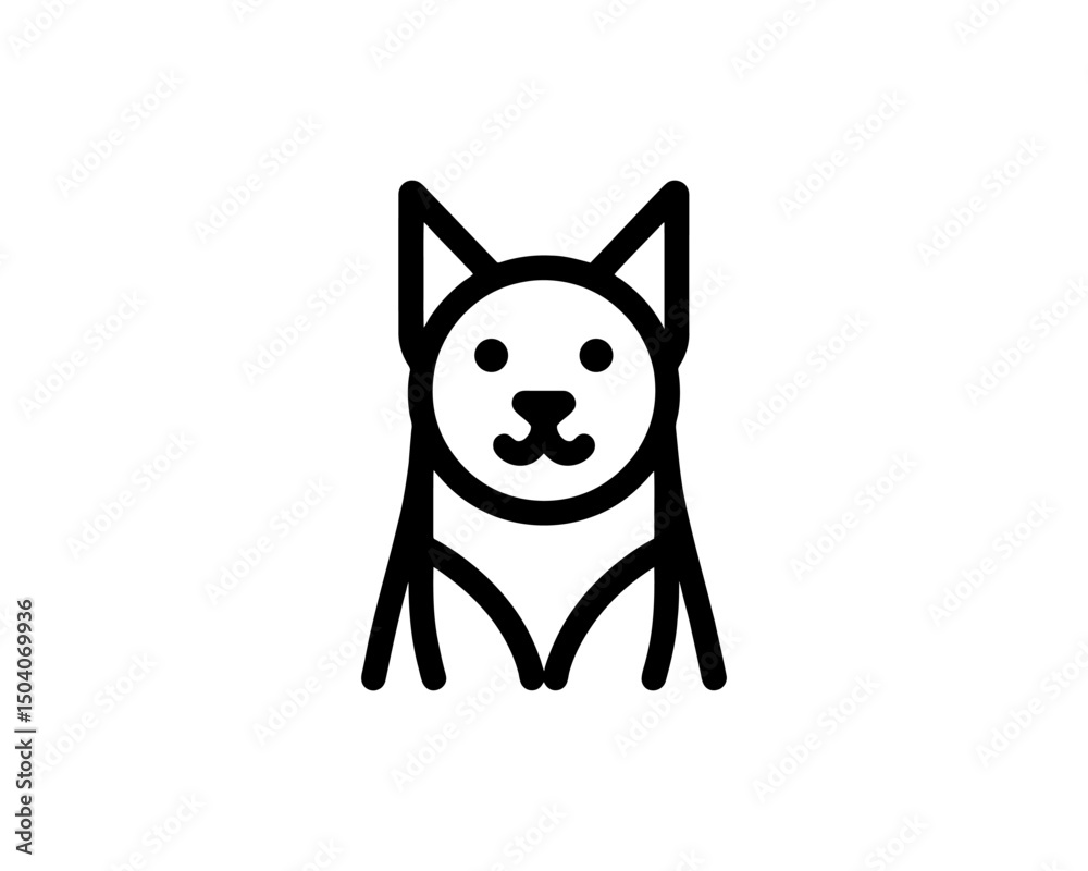 Fototapeta premium Simple dog symbol logo for brand identity