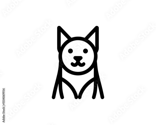 Simple dog symbol logo for brand identity