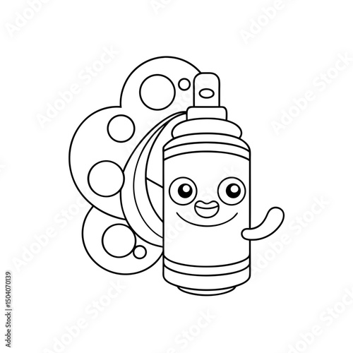 Air Freshener Spray Adult and Kids Coloring Page Vector