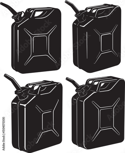 Gallon Tank Oil Icon Silhouette Vector Illustration