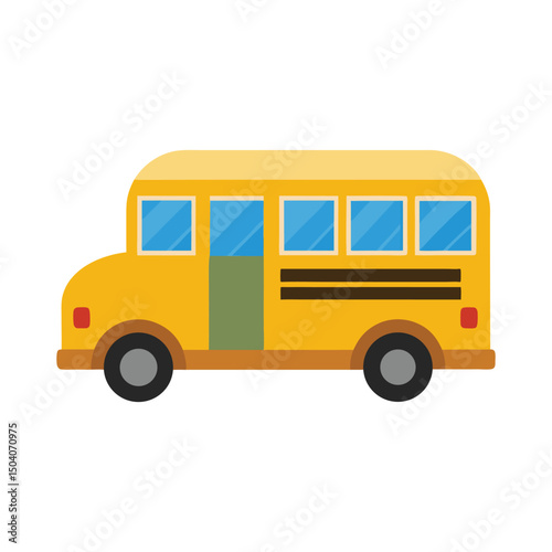 Simple graphic of a yellow school bus for education and transportation materials