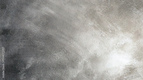 Silver black white gray abstract background. Soft brushed metal texture. Cloudy gradient blend. Subtle light shimmer. Metallic sheen with grain noise. Smooth blurred rough surface pattern.