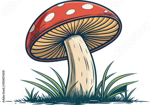 Mushroom Vector Illustration on White Background for Nature and Food Concepts
