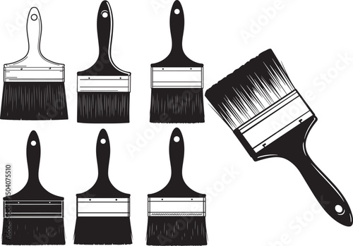 Paint Brush Icon Silhouette Vector Illustration