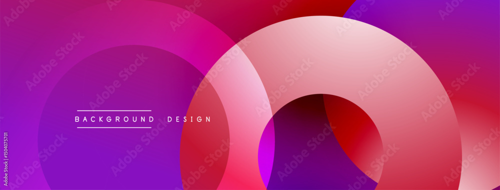 Obraz premium Abstract design features overlapping circles, vibrant pinks, reds. Gradient effect creates dynamic visual impact. Modern, stylish background.