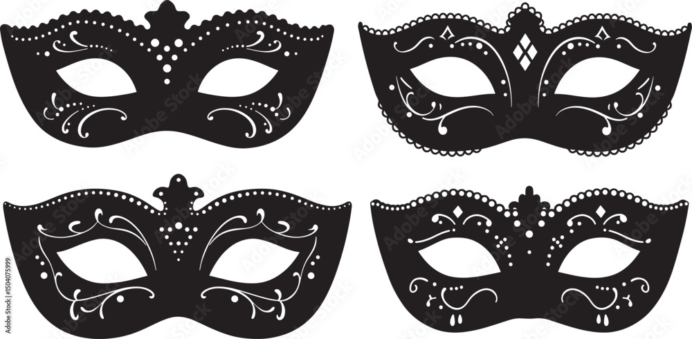 Party Mask Icon Silhouette Vector Illustration