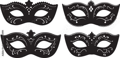 Party Mask Icon Silhouette Vector Illustration