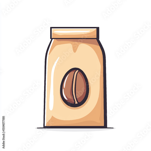 cute coffee bag with handdrawn coffee bean icon