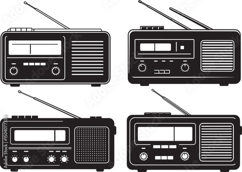 Radio Icon Silhouette Vector Illustration