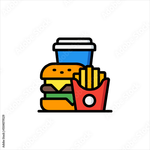 Fast Food Combo (Fries, Burger, and Drink)

