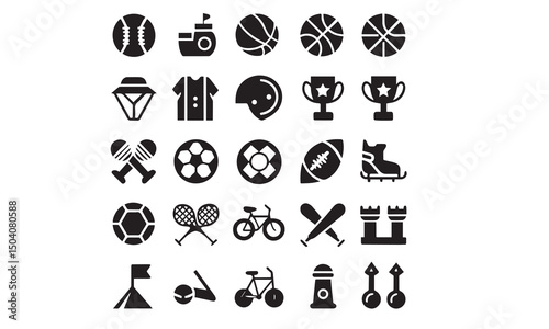 Sports and Outdoor Games Icon Set