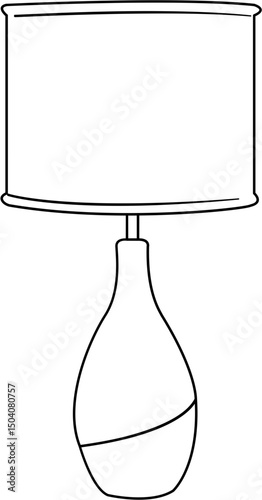 Cozy bedside lamp coloring page