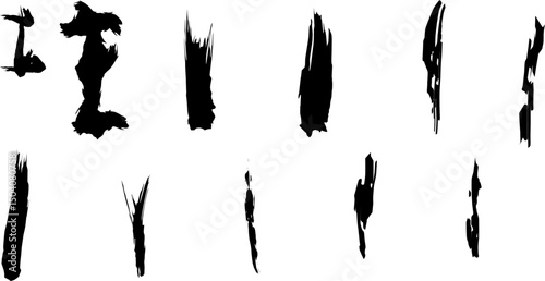 Collection of stylized anarchist "I" symbols drawn in various grunge, abstract, and expressive brushstroke styles on a white background. Ideal for punk, rebellion, or subculture-themed design.
