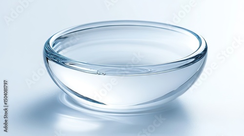 Clear bowl filled with water, displaying subtle ripples.