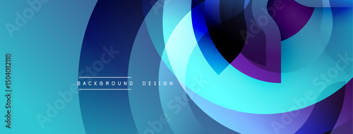 Abstract flowing shapes, vibrant blues, purples create dynamic background. Modern design, smooth gradients suggest movement, depth.