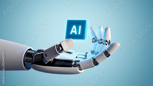 Robotic Hand Presenting AI Technology Future of Innovation