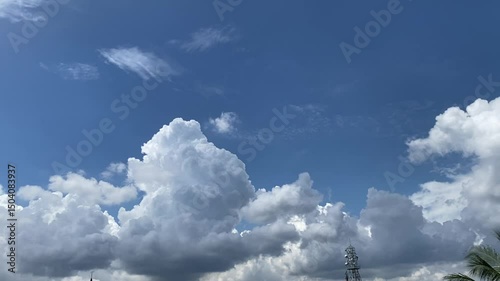 Beautiful blue sky and clouds natural