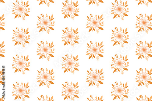 floral seamless fabric, abstract sketch pattern, fashion textile repeat, rose line drawing, stylish cotton flower texture

