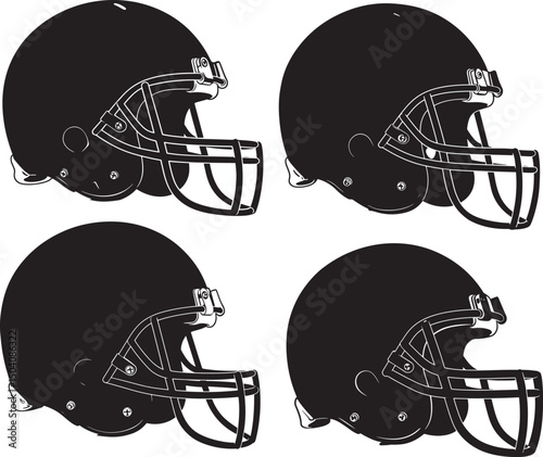American Football Helmet Icon Silhouette Vector Illustration