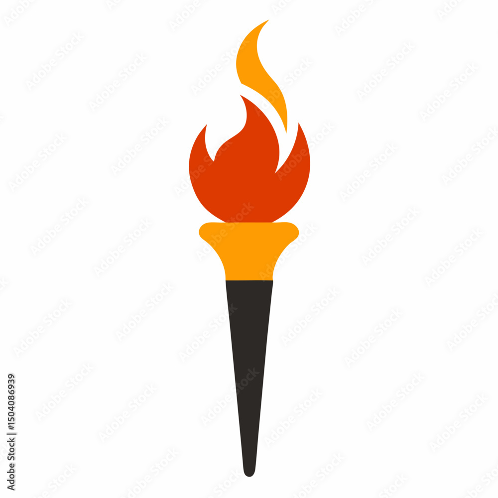 flaming torch on white background  .svg