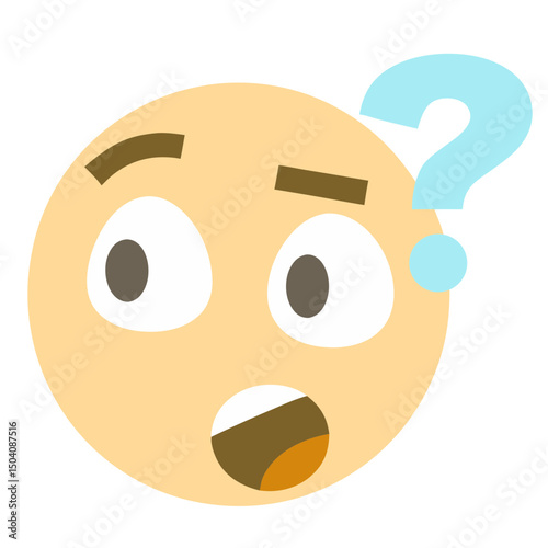 Confused emoticon with tilted head, expressing puzzlement or uncertainty in a simple digital illustration.