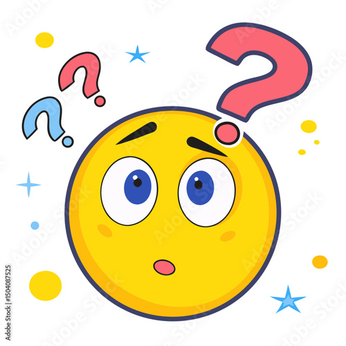 Confused emoticon with tilted head, expressing puzzlement or uncertainty in a simple digital illustration.
