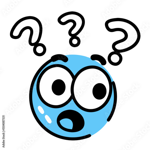 Confused emoticon with tilted head, expressing puzzlement or uncertainty in a simple digital illustration.