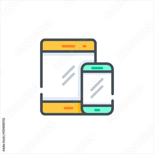 mobile phone with icons