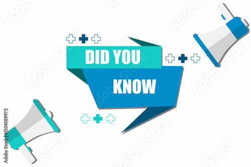 Vector banner. Megaphone with did you know speech bubble. Loudspeaker. Banner for business, marketing. Banner design vector illustration.