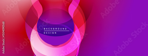 Abstract layers create vibrant gradient. Pink, purple hues blend seamlessly. Modern design suitable for backgrounds, presentations.