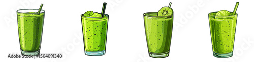 Refreshing green drinks serving as healthy options for a summer gathering with friends outdoors