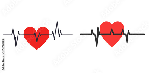 Heartbeats and rhythm represented in a vibrant, eye-catching cartoon vector style with contrasting colors and clear lines