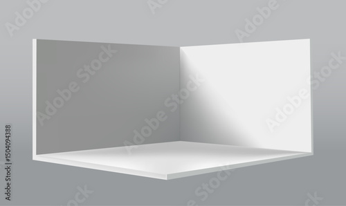 exhibition booth showroom square corner empty-geometric square blank box template