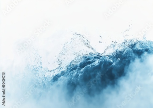 Detailed close-up of water splashing and effervescence.