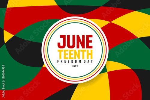 Juneteenth Freedom Day greeting banner or background card. Celebrating African-American history, culture, and the annual U.S. holiday honoring emancipation and heritage.