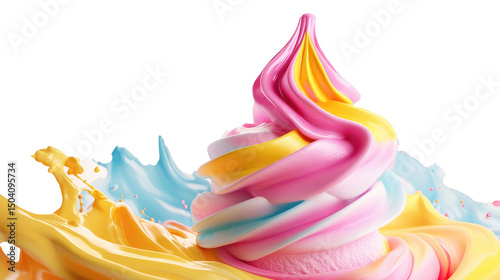 rainbow swirl ice cream cone, ice cream day, 20 July